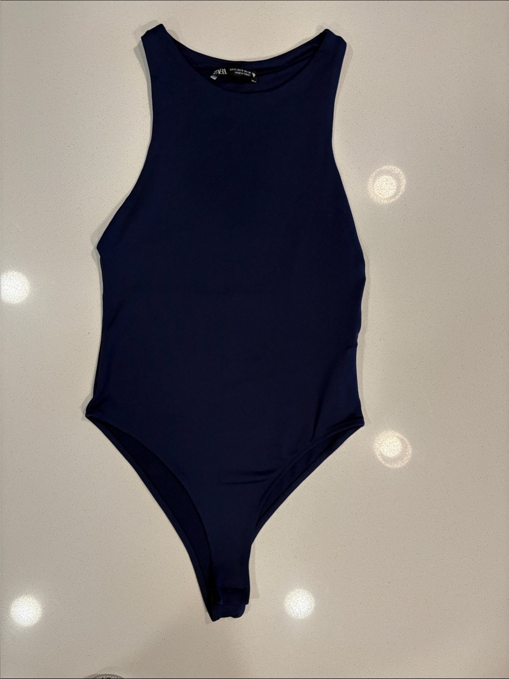 Zara Navy High-Neck Body Suit